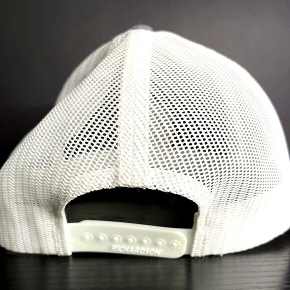 The Pizza Factory Trucker Hat By Richardson Style 511 Gray & White Mesh Snapback - Picture 5 of 8